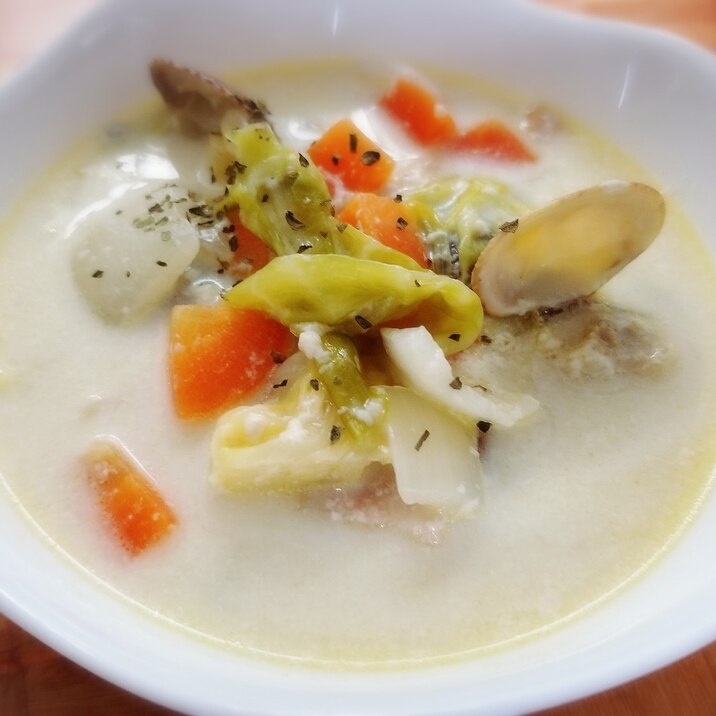 クラムチャウダー風 酒粕入り野菜ミルクスープ レシピ 作り方 By こぶた 楽天レシピ クラムチャウダー風 酒粕入り野菜ミルクスープ レシピ 作り方 By こぶた 楽天レシピ